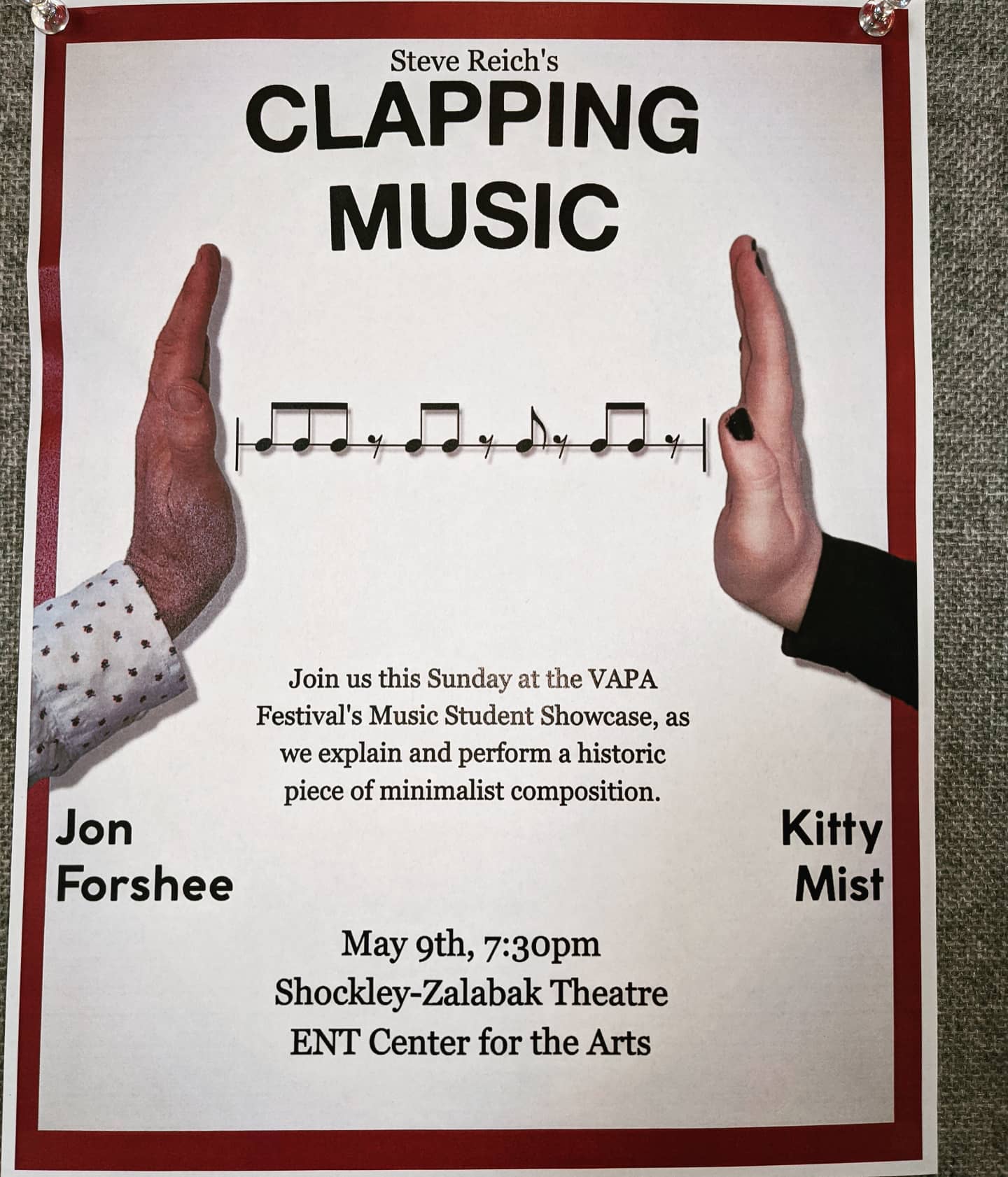 Excellent performance of Clapping Music with Kitty Mist at UCCS....shifty!